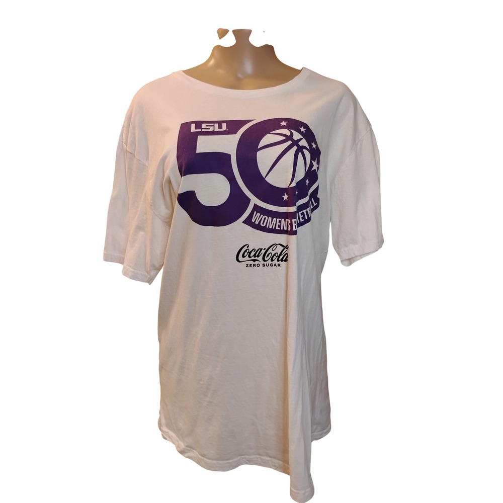 Brisco Brands LSU Tigers Womens Basketball 50th Anniversary T-Shirt White XL